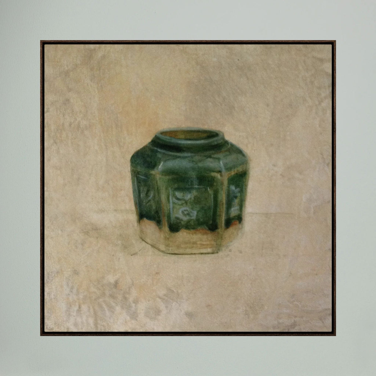 Groen mosterd potje