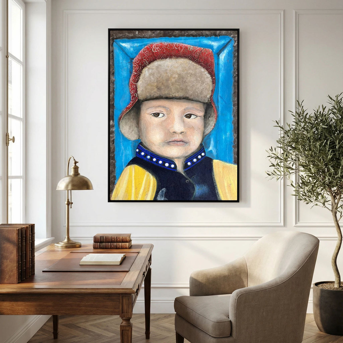 Boy scout printed on canvas 